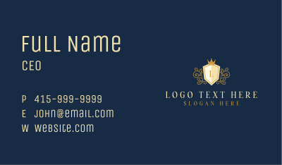 Royal Shield Luxe Hotel Business Card Image Preview