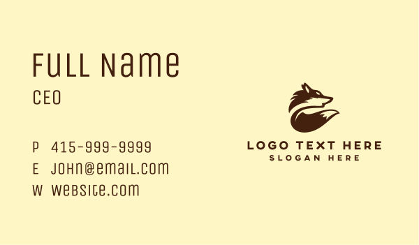 Brown Fox Veterinary Business Card Design Image Preview