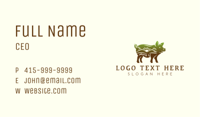 Pig Farm Field Business Card Image Preview