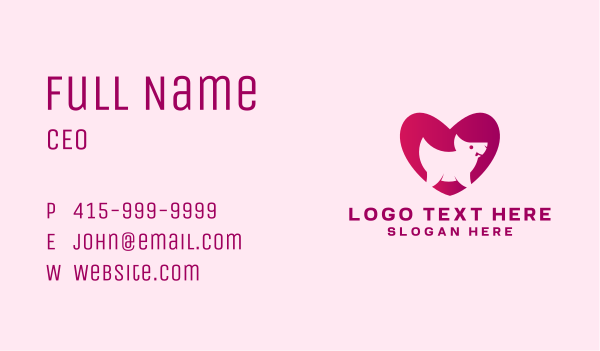 Puppy Dog Heart Business Card Design Image Preview