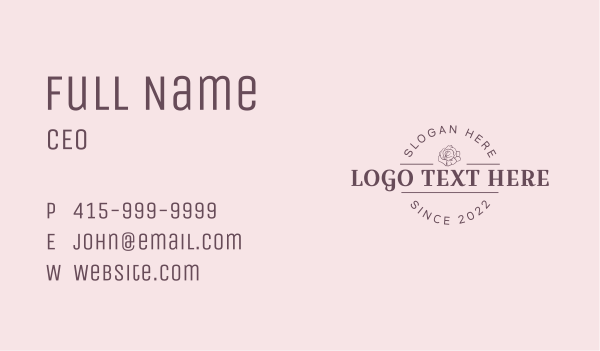 Natural Circle Rose  Business Card Design Image Preview