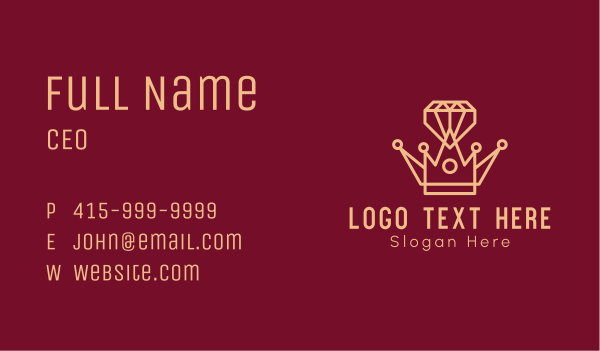 Royal Diamond Crown Business Card Design Image Preview