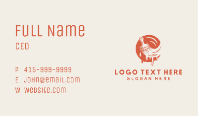 Orange Paint Brush Business Card Image Preview