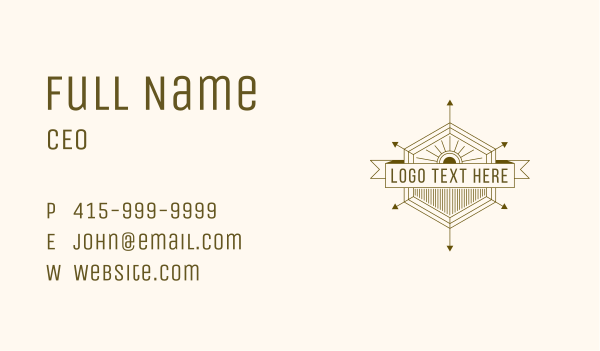 Hexagon Arrow Navigation Badge Business Card Design Image Preview