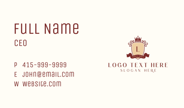 Crown Shield Royal Business Card Design