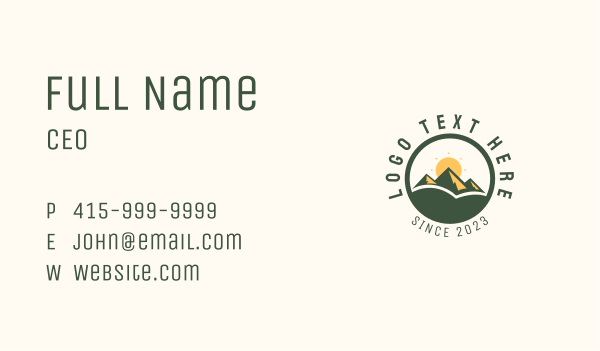 Outdoor Mountain Travel  Business Card Design Image Preview