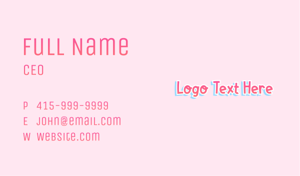 Sweet Toddler Wordmark Business Card Design Image Preview