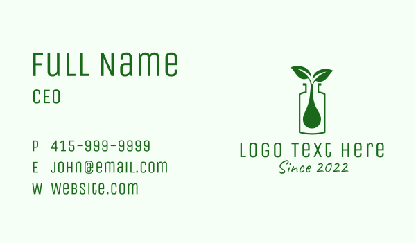 Organic Essential Oil Extract  Business Card Design Image Preview
