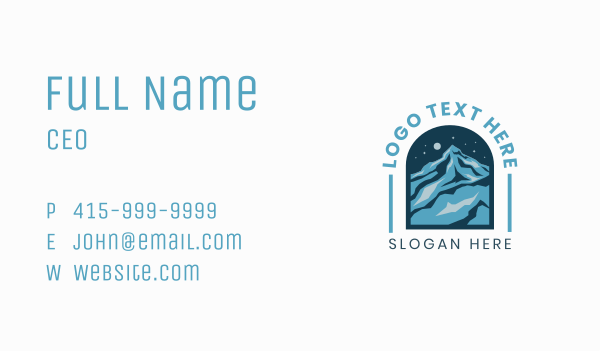 Starry Blue Mountain Business Card Design Image Preview