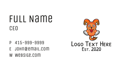 Orange Cartoon Bunny Business Card Image Preview