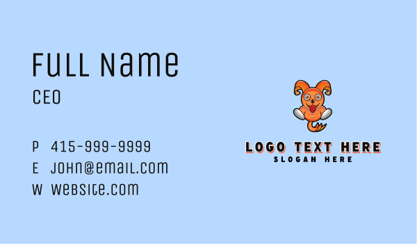 Orange Cartoon Bunny Business Card Design Image Preview