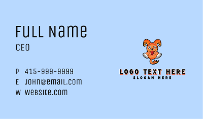 Orange Cartoon Bunny Business Card Image Preview