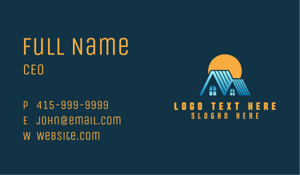 Sunset Roof House Business Card Design Image Preview