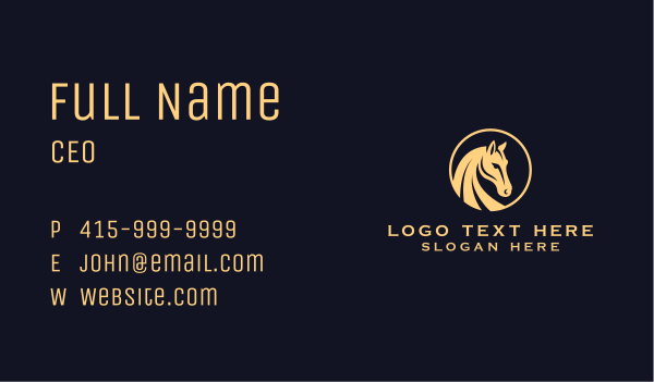 Stallion Horse Stable Business Card Design Image Preview