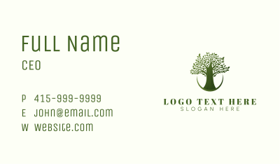 Natural Green Tree Business Card Image Preview