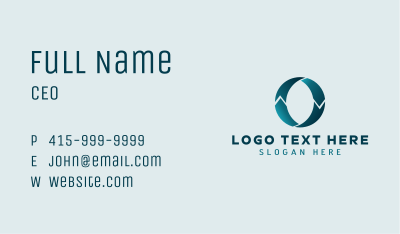 Teal Logistics Letter O Business Card Image Preview