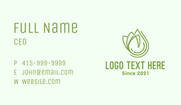 Natural Organic Oil Business Card Design Image Preview