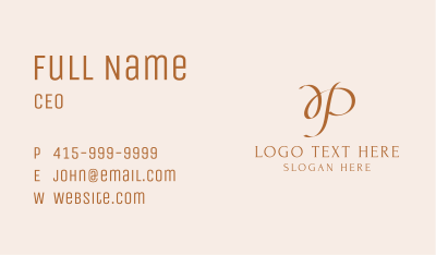 Beauty Letter P Signature Business Card Image Preview