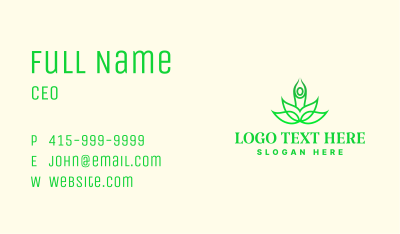 Green Eco Lotus Yoga Business Card Image Preview