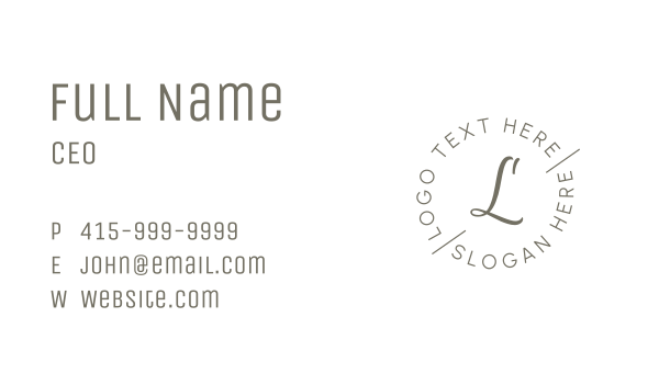 Simple Round Letter Business Card Design Image Preview