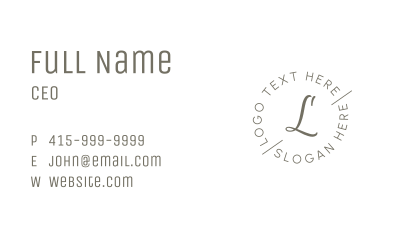 Simple Round Letter Business Card Image Preview