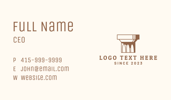 Brown Construction Column Business Card Design Image Preview