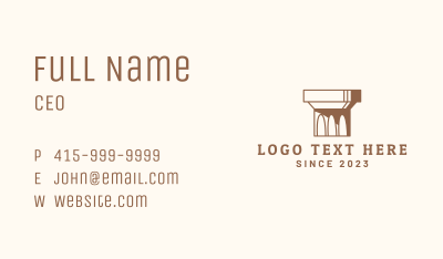 Brown Construction Column Business Card Image Preview