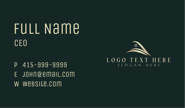 Luxury House Roofing Business Card Design Image Preview