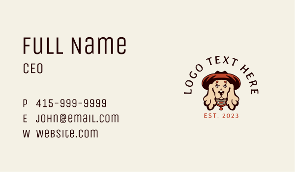 Cocker Spaniel Dog Hat Business Card Design Image Preview