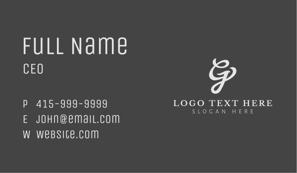 Cursive Fashion Letter G Business Card Design Image Preview