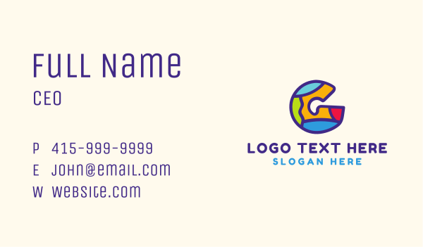 Colorful Letter G Business Card Design Image Preview