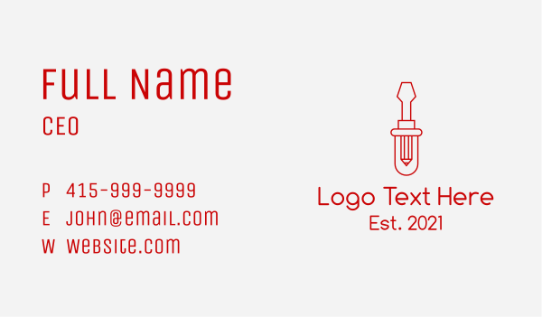 Pencil Screw Driver  Business Card Design Image Preview