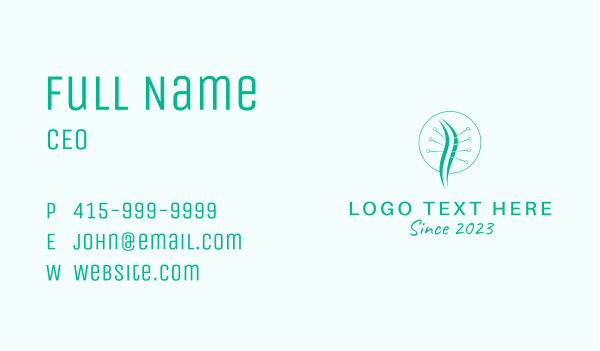 Chiropractic Acupuncture Emblem  Business Card Design Image Preview