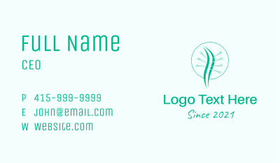 Chiropractic Acupuncture Emblem  Business Card