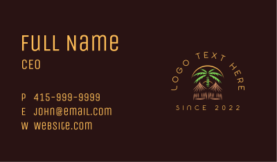 Palm Tree Vacation Hut Business Card