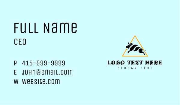 Modern Wild Bull Business Card Design Image Preview