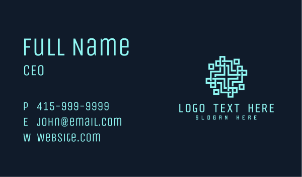 Digital Pixel Cross Business Card Design Image Preview