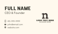 Headstock letter N Business Card Design
