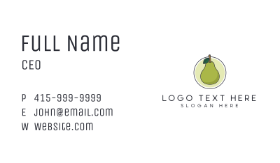 Juicy Pear Fruit Business Card Image Preview