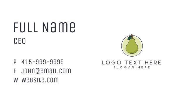Juicy Pear Fruit Business Card Design Image Preview