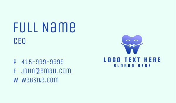 Tooth Braces Mascot Business Card Design Image Preview