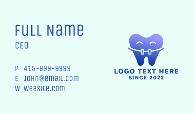 Tooth Braces Mascot Business Card