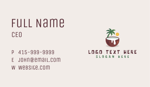 Coconut Milk Juice Business Card Design Image Preview