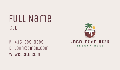 Coconut Milk Juice Business Card Image Preview