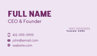Cute Purple Wordmark  Business Card Image Preview