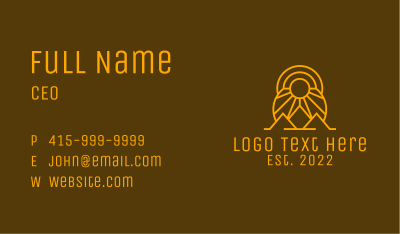 Golden Sunset Mountain Outdoor  Business Card Image Preview