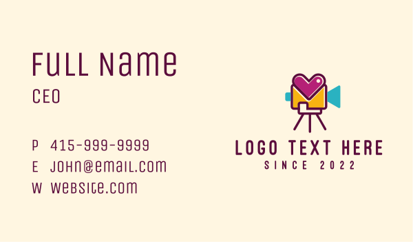 Heart Video Record Business Card Design Image Preview