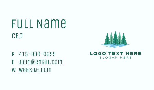 Natural Pine Tree  Business Card Design Image Preview