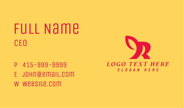 Red Animal Letter R Business Card Design Image Preview