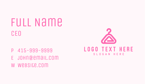 Pink Hanger Letter A Business Card Design Image Preview
